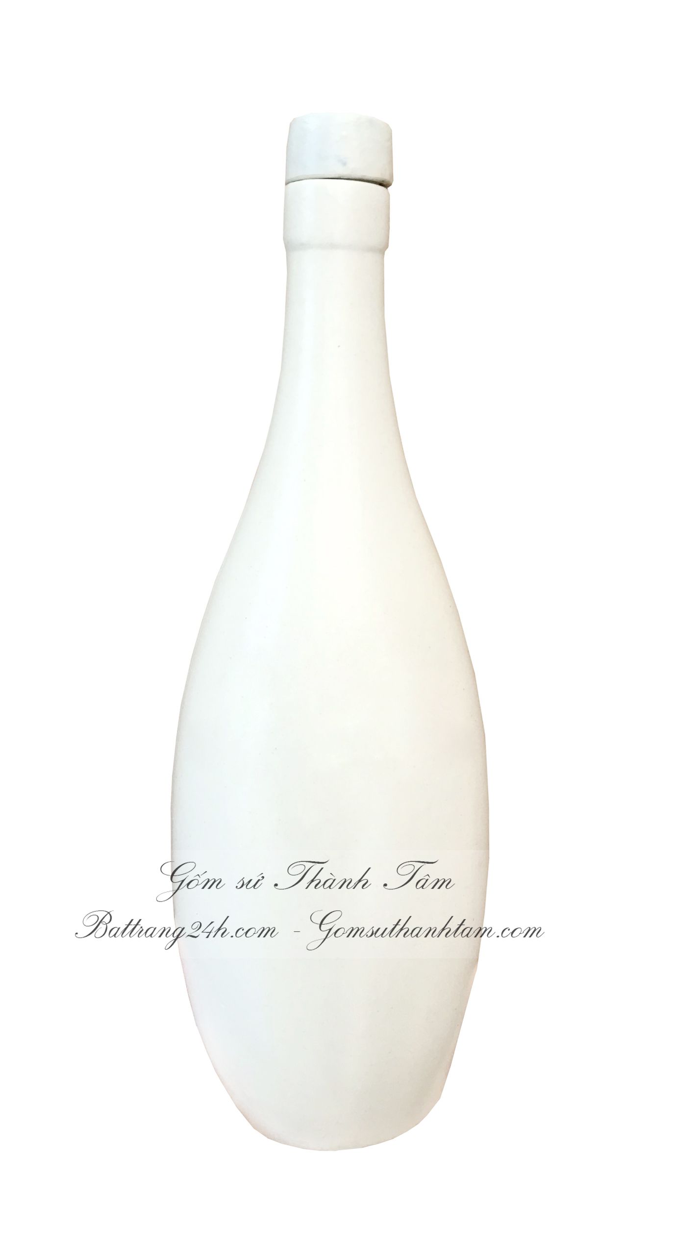 Bình rượu trắng đẹp độc đáo inlogo gốm sứ Bát Tràng cao cấp